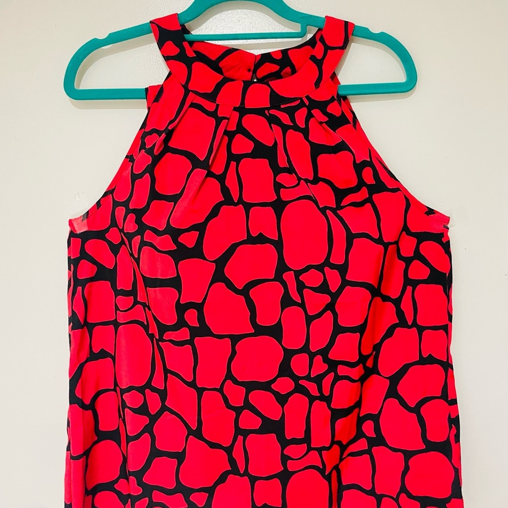Red and Black Sleeveless Women's Co ord set